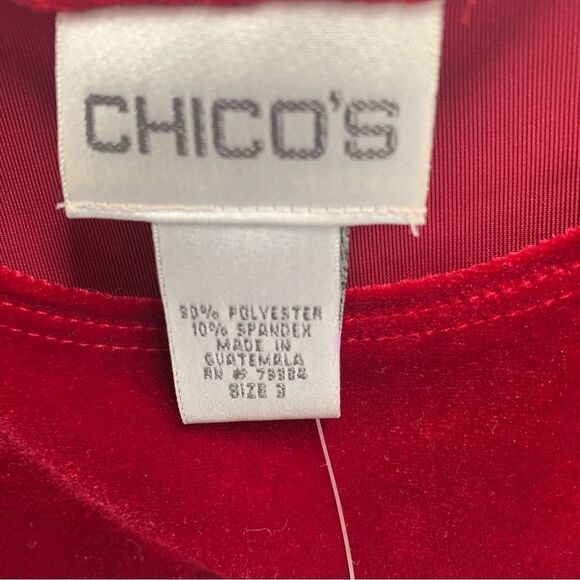 Chico’s NWTCrimson Red Scoop Neck Velvet Loose Fit Tank Top Chico’s Size 3 (XL) - Picture 4 of 8
